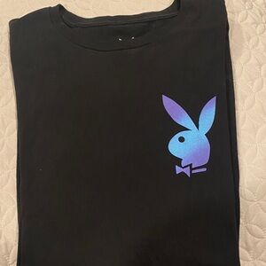 PLAYBOY Black Tee with Purple Logo